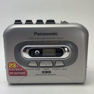 Panasonic Personal AM/FM Stereo Cassette Player Model RQ-E10V XBS Silver (READ)